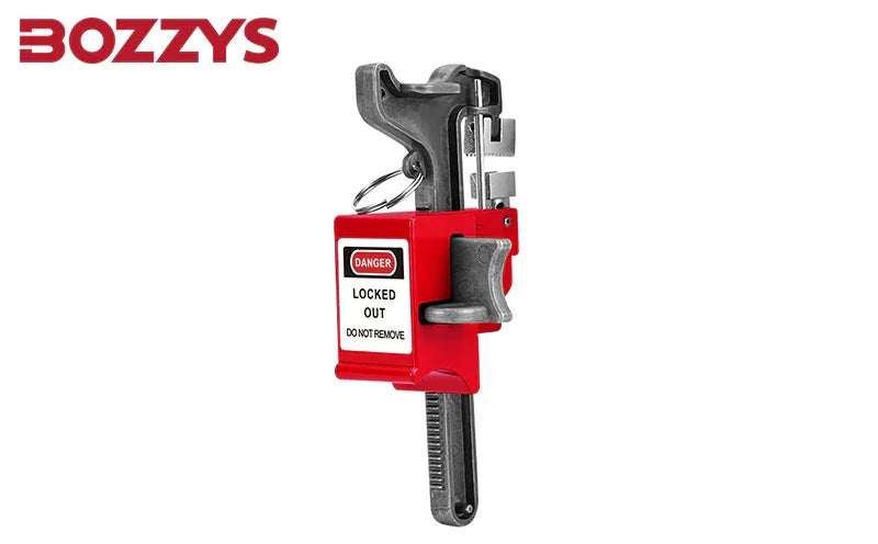 OSHA Compliant LOTO red steel adjustable valve lockout device by BOZZYS Factory