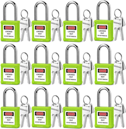 OSHA Compliant LOTO green safety padlocks with keys, plastic body, by BOZZYS Factory