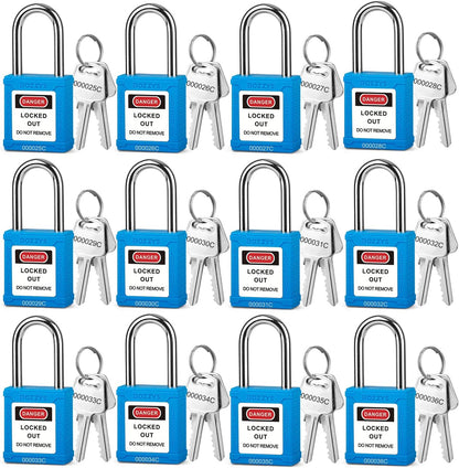 OSHA Compliant LOTO safety padlocks, blue plastic body with keys, by BOZZYS Factory