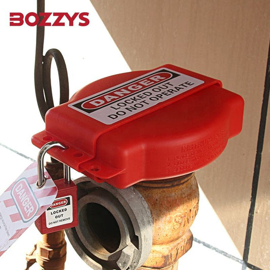 OSHA Compliant LOTO red plastic valve lockout with safety padlock by BOZZYS Factory