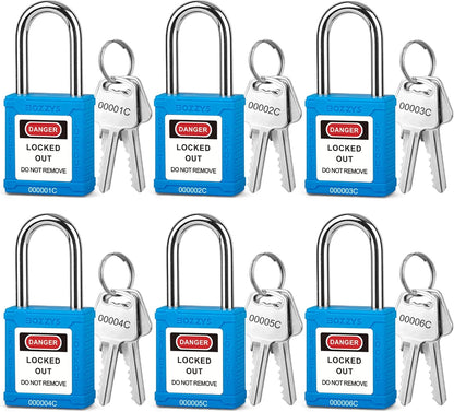 OSHA Compliant LOTO blue plastic safety padlocks with keys, by BOZZYS Factory
