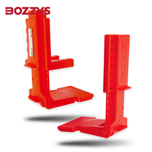 OSHA Compliant LOTO valve lockout, red durable plastic, industrial safety by BOZZYS Factory