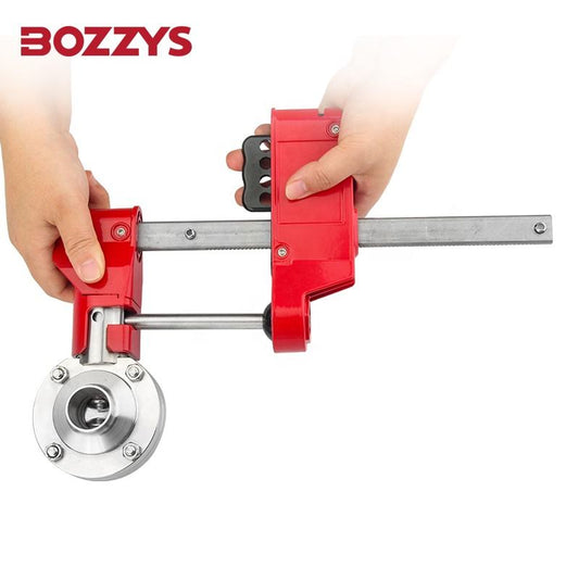 OSHA compliant LOTO red metal valve lockout device by BOZZYS Factory