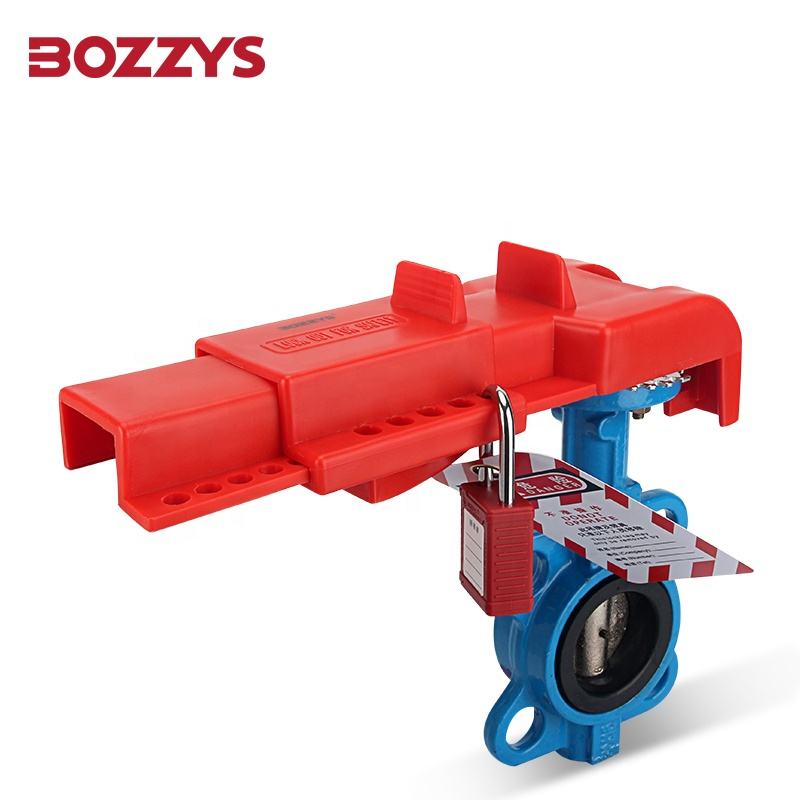 OSHA Compliant LOTO red plastic valve lockout device with safety padlock by BOZZYS Factory