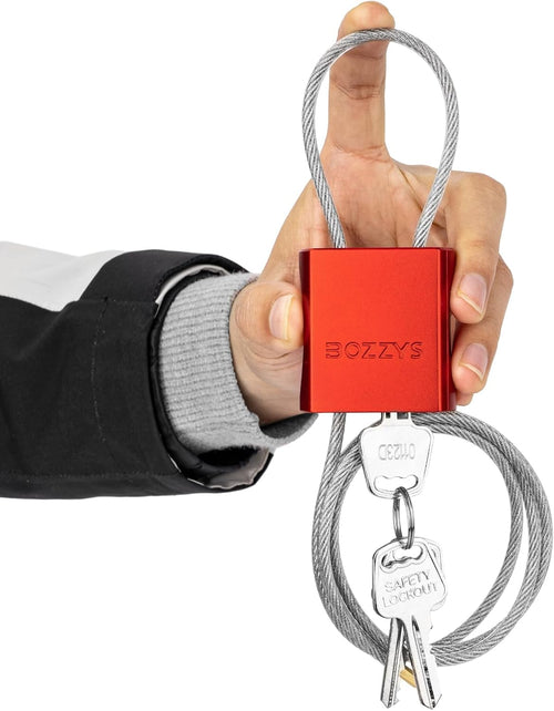 OSHA Compliant LOTO cable safety padlock, red metal body with keys by BOZZYS Factory