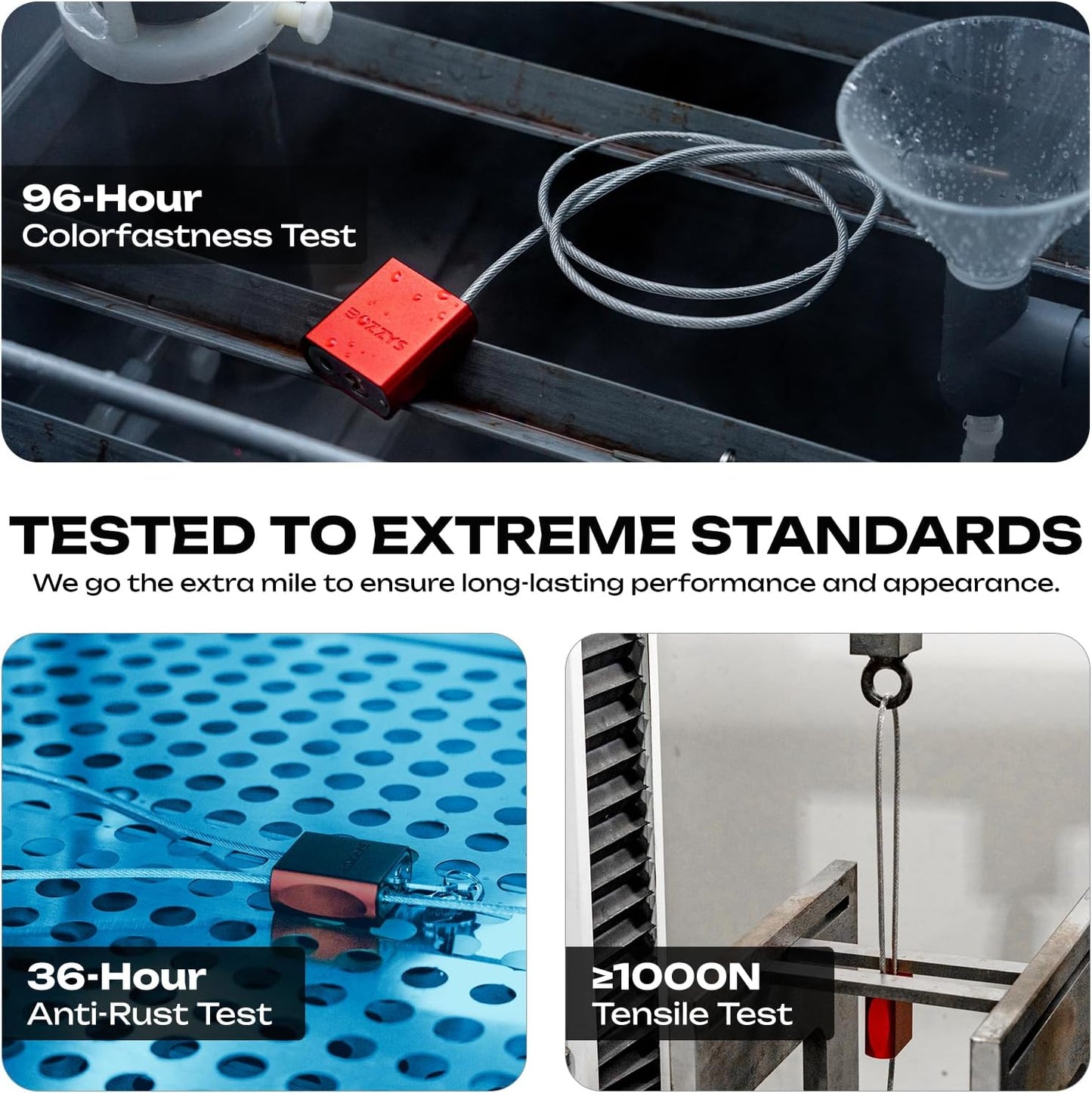 OSHA Compliant LOTO steel cable lockout, red aluminum body, durability tested by BOZZYS Factory