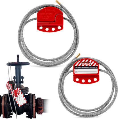 OSHA Compliant LOTO cable lockout, steel cable, red plastic body, by BOZZYS Factory