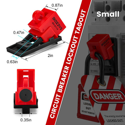 OSHA Compliant LOTO small red and black plastic circuit breaker lockout device by BOZZYS Factory