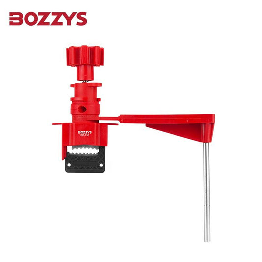 OSHA Compliant red plastic LOTO valve lockout device with metal rod by BOZZYS Factory