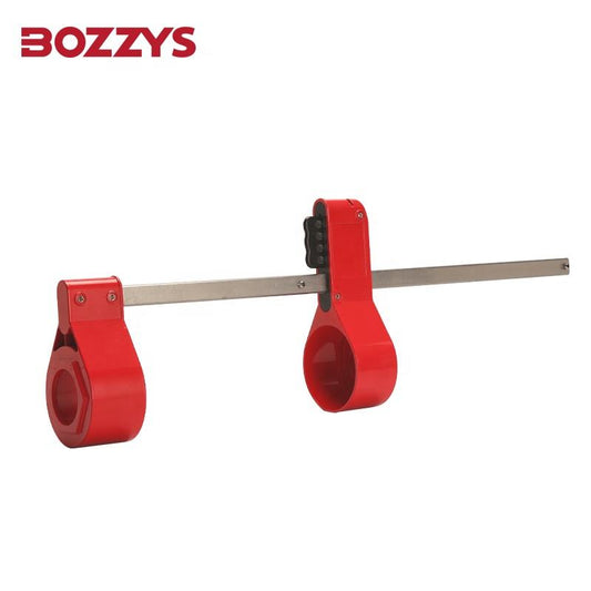 OSHA Compliant LOTO valve lockout, red polycarbonate and metal construction by BOZZYS Factory