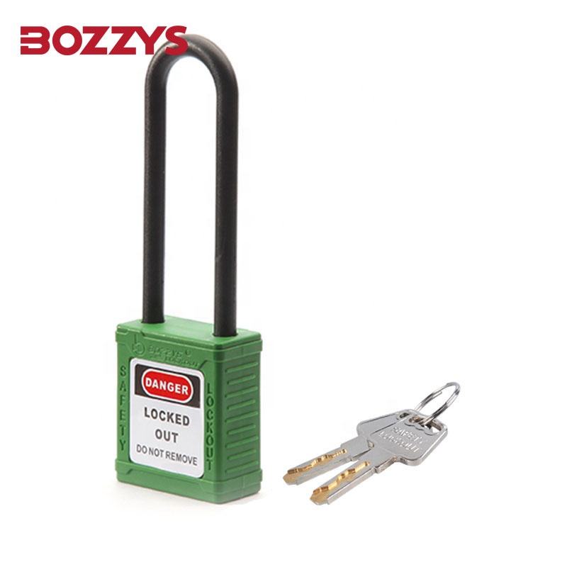 Insulated LOTO padlock 76mm, red nylon body, high-security 12-pin cylinder, BOZZYS